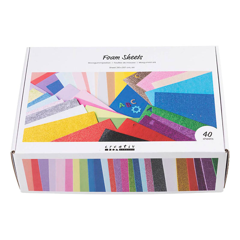 Afbeelding laden in galerijviewer, Creativ company http: www.cchobby.nl foam-vellen-a4-vel-210x297-cm-diverse-kleuren-40-vel-1-doos