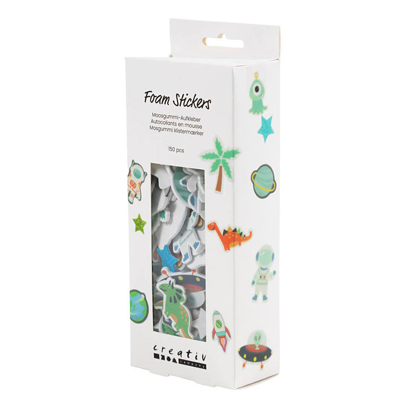 Load image into Gallery viewer, Creativ company foam stickers ufo en dinosaurus - 150st.