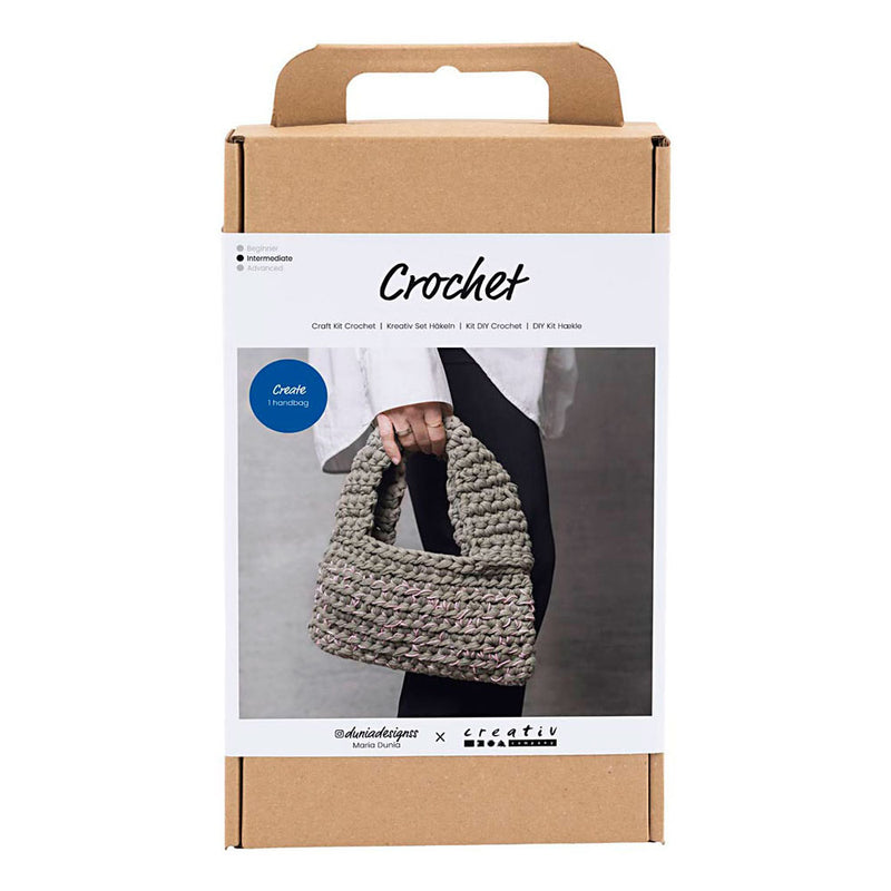 Afbeelding laden in galerijviewer, Creativ company hobbyset haken stoere tas olijfgroen