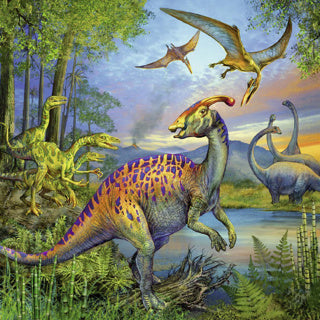 Load image into Gallery viewer, Ravensburger puzzel dinosauriërs 3x49 stuks
