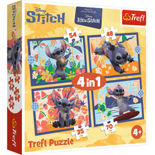 Load image into Gallery viewer, Trefl puzzel 4 in 1 stitch 35+48+54+70 stukjes | 2 stuks