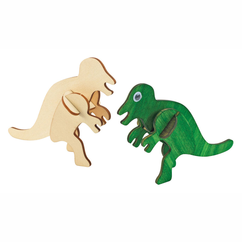 Load image into Gallery viewer, Colorations bouwpakketje houten 3d dinosaurus, set van 4