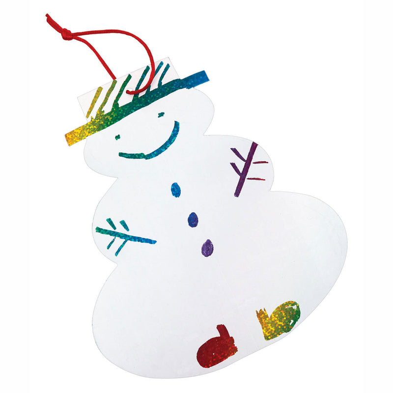 Load image into Gallery viewer, Colorations scratchkaart sneeuwman kersthanger, set van 24