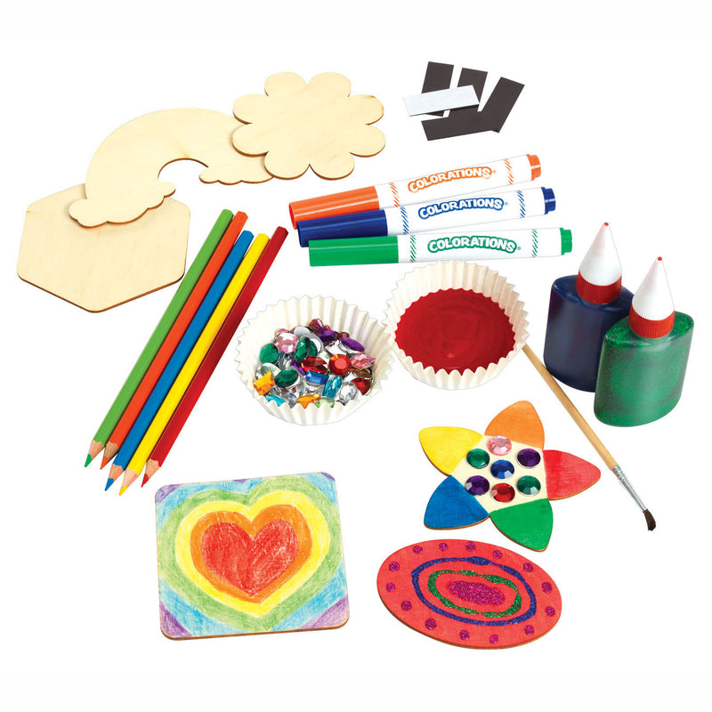 Load image into Gallery viewer, Colorations - Versier je eigen Houten Magneetvormen, 12st.