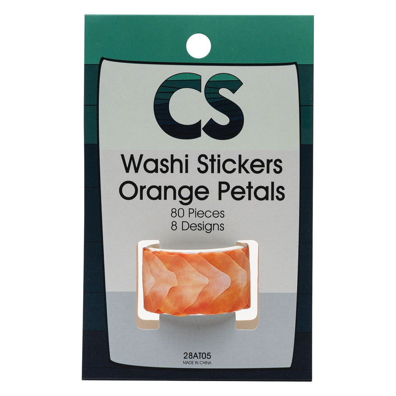 Load image into Gallery viewer, Colorations - washi stickers - oranje bloemblaadjes, 80st.