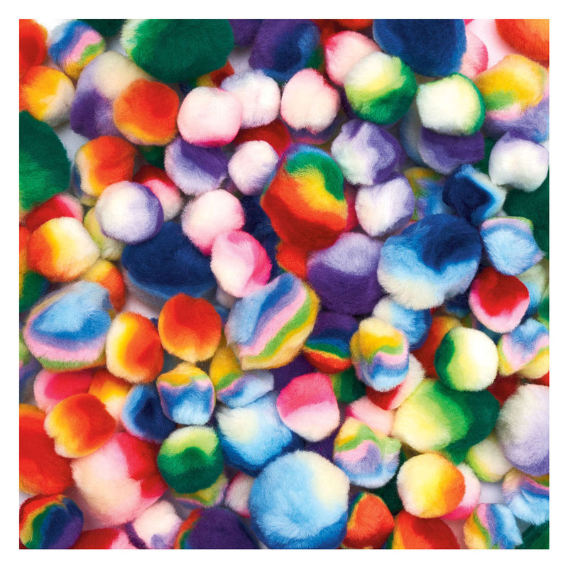 Load image into Gallery viewer, Colorations - regenboog gestreepte pom poms, 180st.