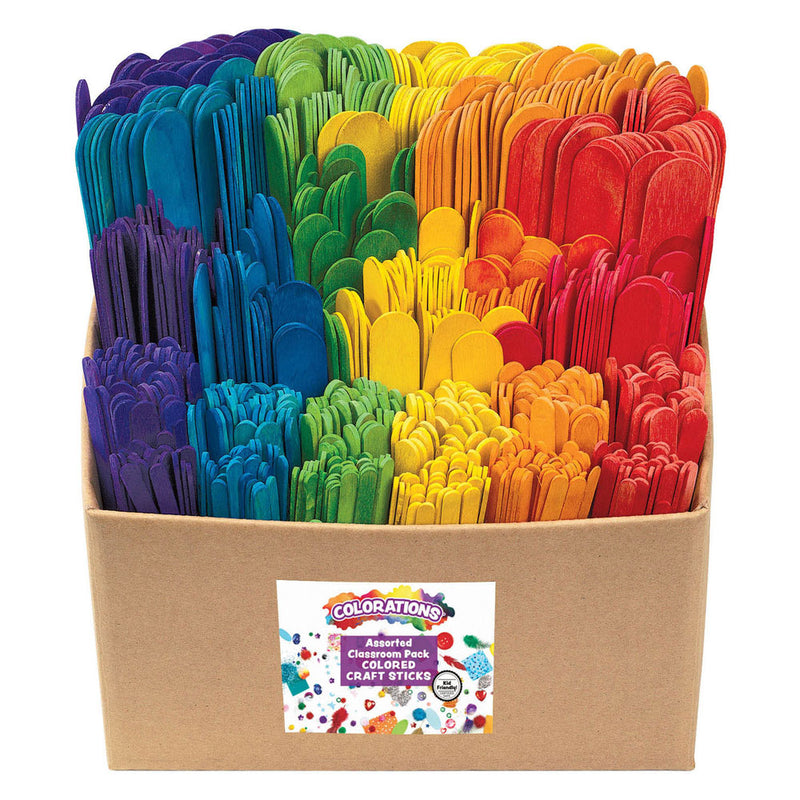 Load image into Gallery viewer, Colorations - gekleurde houten knutselstokjes klaslokaal pakket, 1200st.