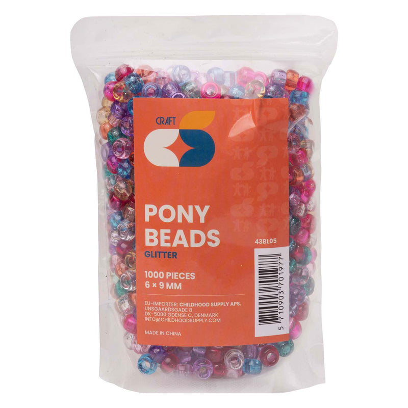 Load image into Gallery viewer, Colorations - pony kralen glitter 6x9 mm, 1000st.