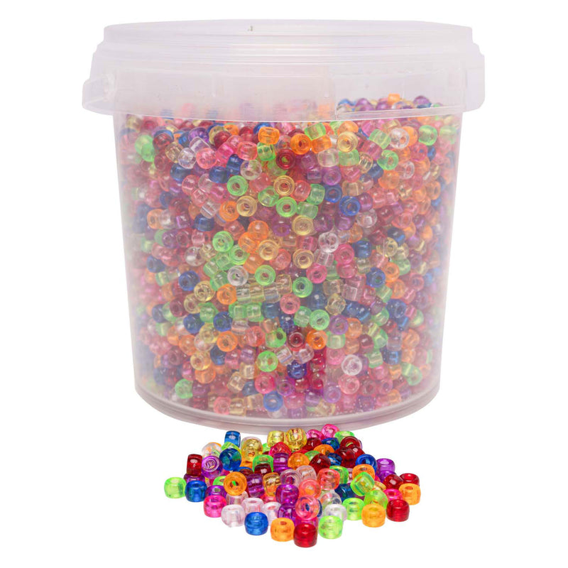 Load image into Gallery viewer, Colorations - kleine pony kralen - transparant, 4 x 6 mm, 500 gr.