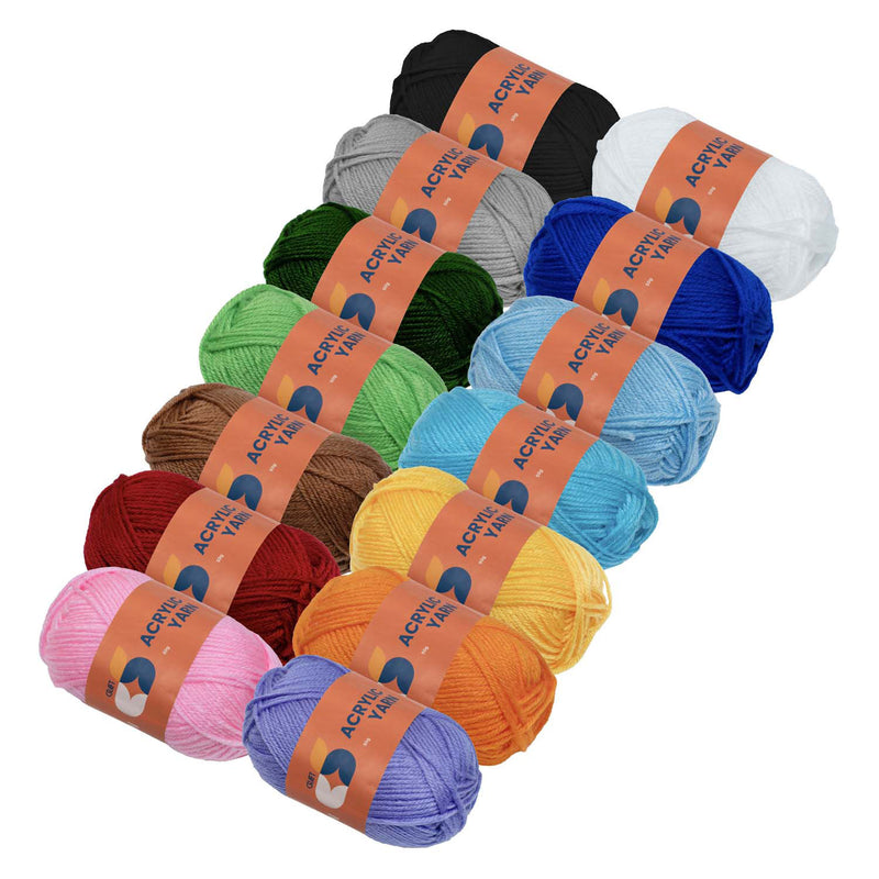 Afbeelding laden in galerijviewer, Colorations - acrylgaren set - 14 kleuren - 50g per streng