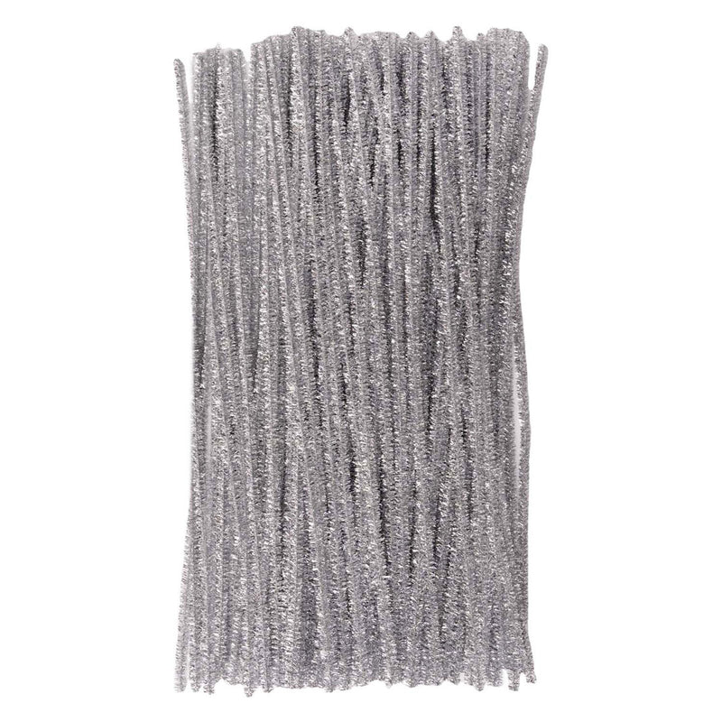 Afbeelding laden in galerijviewer, Colorations - zilverkleurig metallic chenilledraad, 100st.
