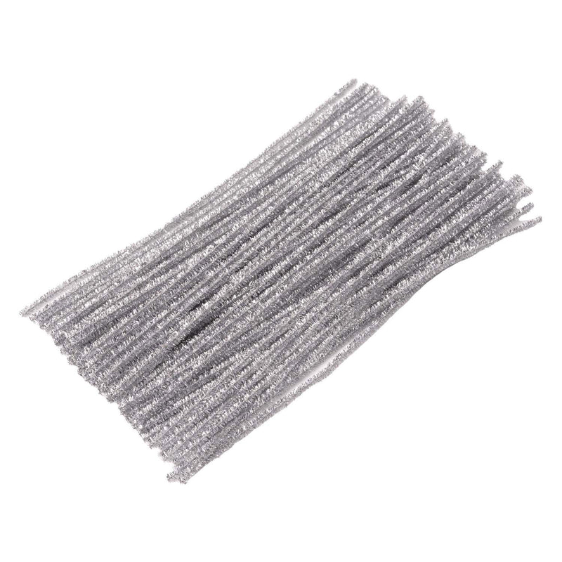 Afbeelding laden in galerijviewer, Colorations - zilverkleurig metallic chenilledraad, 100st.