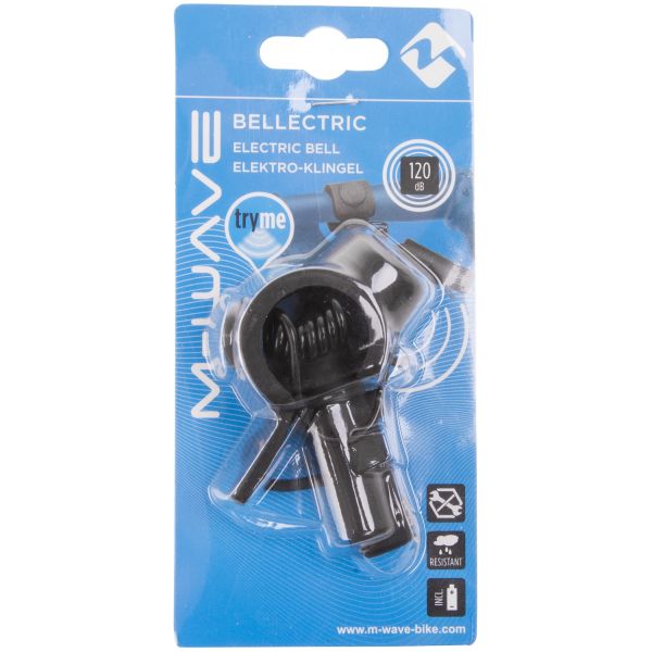 Load image into Gallery viewer, M-Wave Bel zwart 120dB elektrische fietsbel 420270