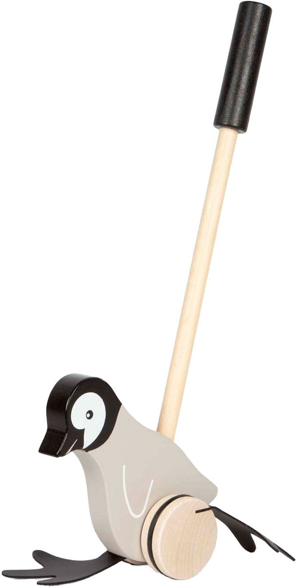 Afbeelding laden in galerijviewer, Small foot - houten duwfiguur penguin
