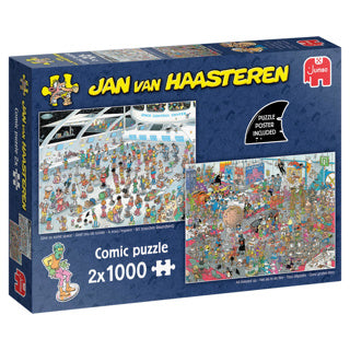 Load image into Gallery viewer, Jumbo puzzel jan van haasteren ruimte en film (2x1000)