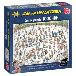 Load image into Gallery viewer, Jumbo jan van haasteren legpuzzel - skateboarden in de bowl - 1000st.