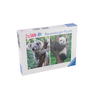 Load image into Gallery viewer, Ravensburger puzzel panda en koala 2 x 500 stukjes