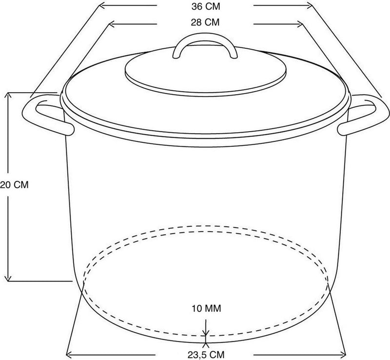 Afbeelding laden in galerijviewer, Deksi soeppan met glasdeksel 10l ø26cm