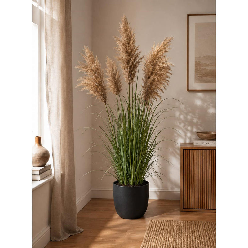 Afbeelding laden in galerijviewer, Deco plant met pampasgras 120cm in pot