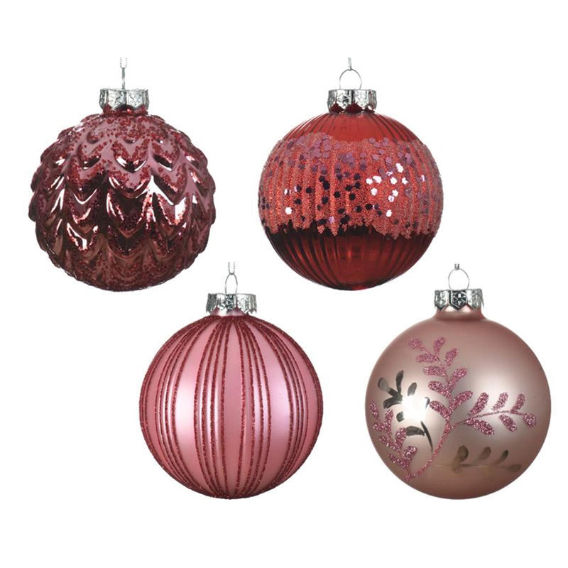 Afbeelding laden in galerijviewer, Decoris kerstballen glas ã˜8cm doos a 12 stuks roze