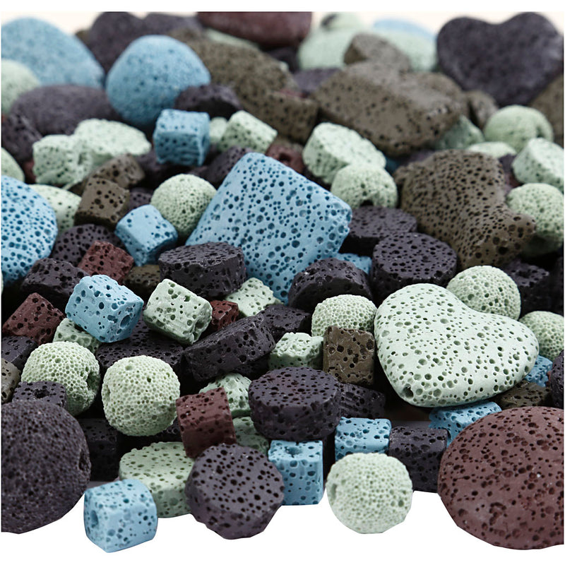 Afbeelding laden in galerijviewer, Https: www.cchobby.nl lava-kralen-afm-6-37-mm-gatgrootte-1-2-mm-inhoud-kan-varieren-ca-890-stuk-diverse-kleuren-20-slagen-1-doos
