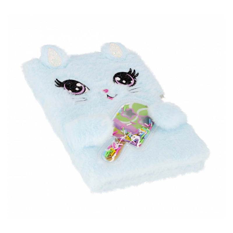 Load image into Gallery viewer, Imp pluche dagboek kat met slot, a5