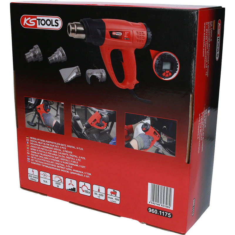 Load image into Gallery viewer, Ks tools heteluchtpistool set hot air blower set lcd ks-tools, 5-piece, digita