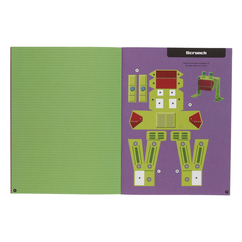 Load image into Gallery viewer, Wins holland paper toys knutelsboek - coole robots
