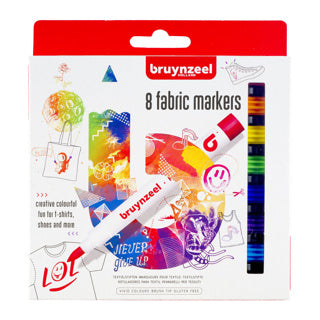 Load image into Gallery viewer, Bruynzeel - textielstiften heldere kleuren junior 8 stuks