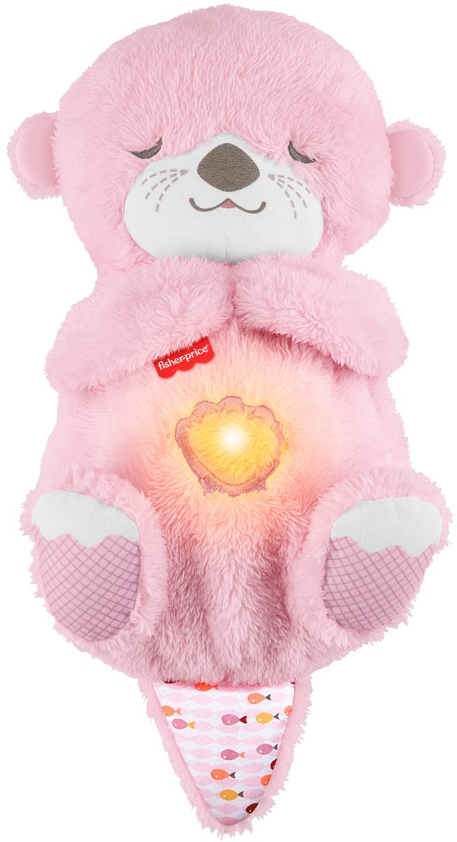 Load image into Gallery viewer, Fisher-price bedtijd otter - roze pluchen babyspeelgoed