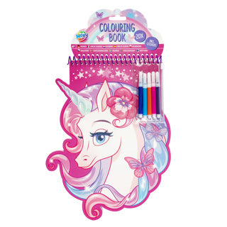 Load image into Gallery viewer, Kleurboek dino eenhoorn met stiften en stickers | 4 stuks