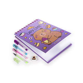 Afbeelding laden in galerijviewer, Dream pop schets en stickerboek capibara