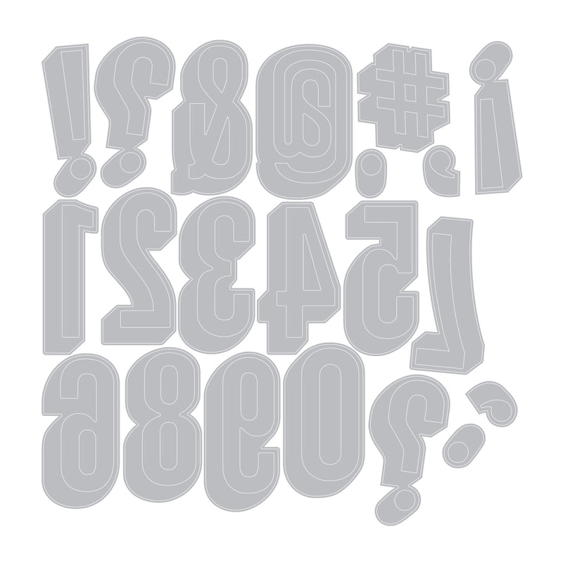 Load image into Gallery viewer, Sizzix • tim holtz thinlits die set alphanumeric shadow numbers 21pcs