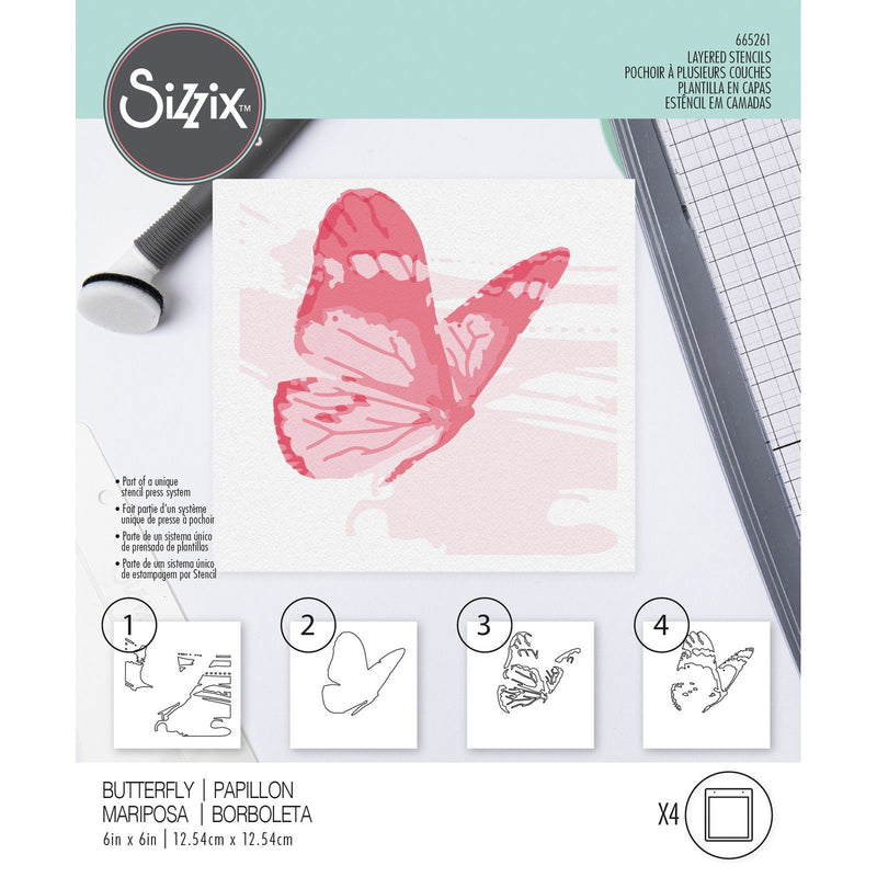 Load image into Gallery viewer, Sizzix • layered stencil flowers