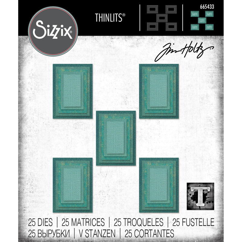Afbeelding laden in galerijviewer, Sizzix • tim holtz thinlits die set stacked tiles rectangles 25pcs