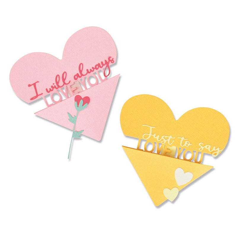 Load image into Gallery viewer, Sizzix • thinlits die set heart slider card
