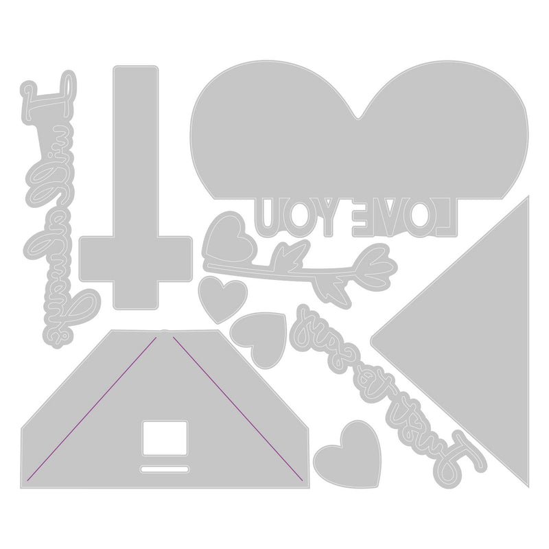 Load image into Gallery viewer, Sizzix • thinlits die set heart slider card