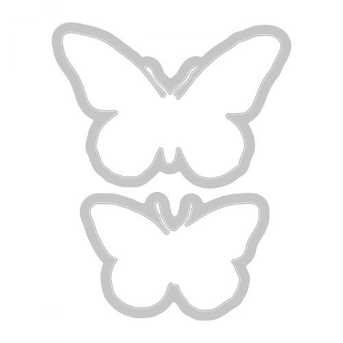 Load image into Gallery viewer, Sizzix • clear stamps set a5 with framelits die painted pencil butterflies