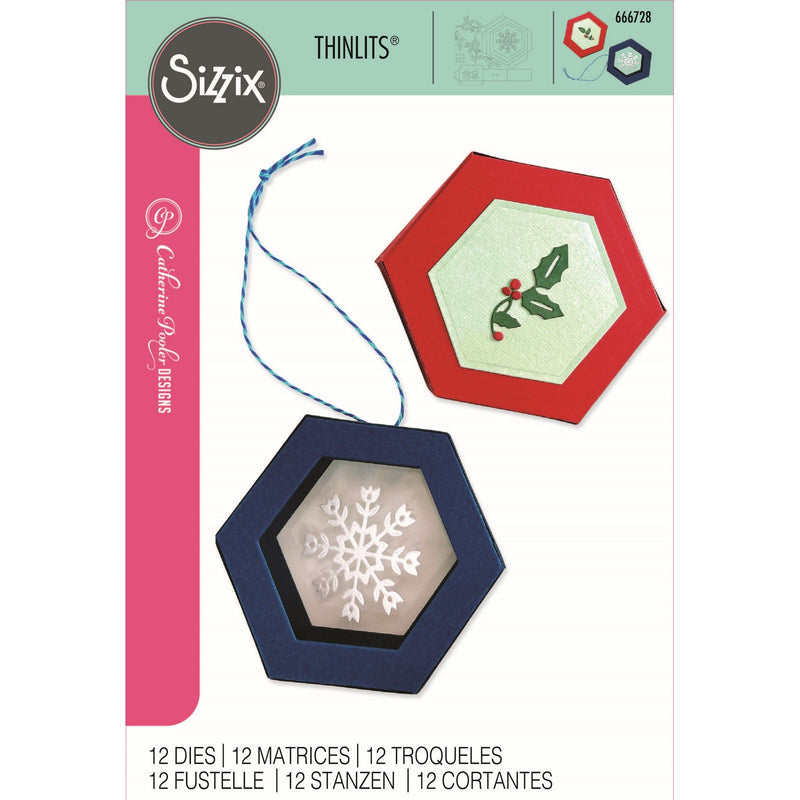 Load image into Gallery viewer, Sizzix • thinlits die set hanging ornament box 12pcs