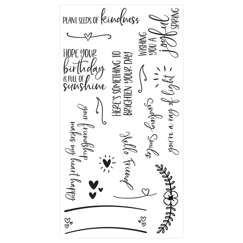 Load image into Gallery viewer, Sizzix • clear stamps sending sunshine sentiments 16pcs
