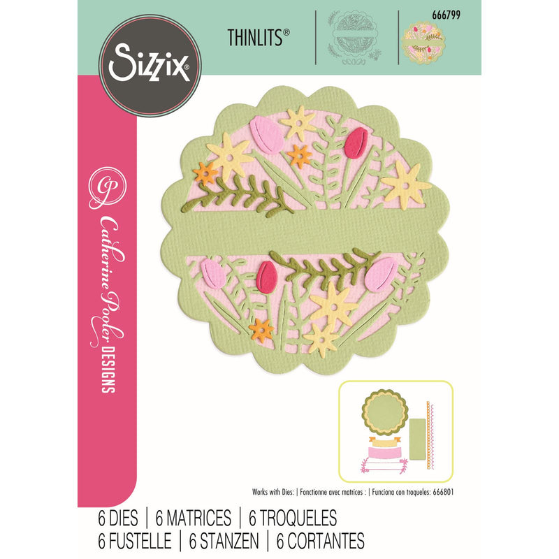 Load image into Gallery viewer, Sizzix • thinlits die set tulips blooms circle 6pcs