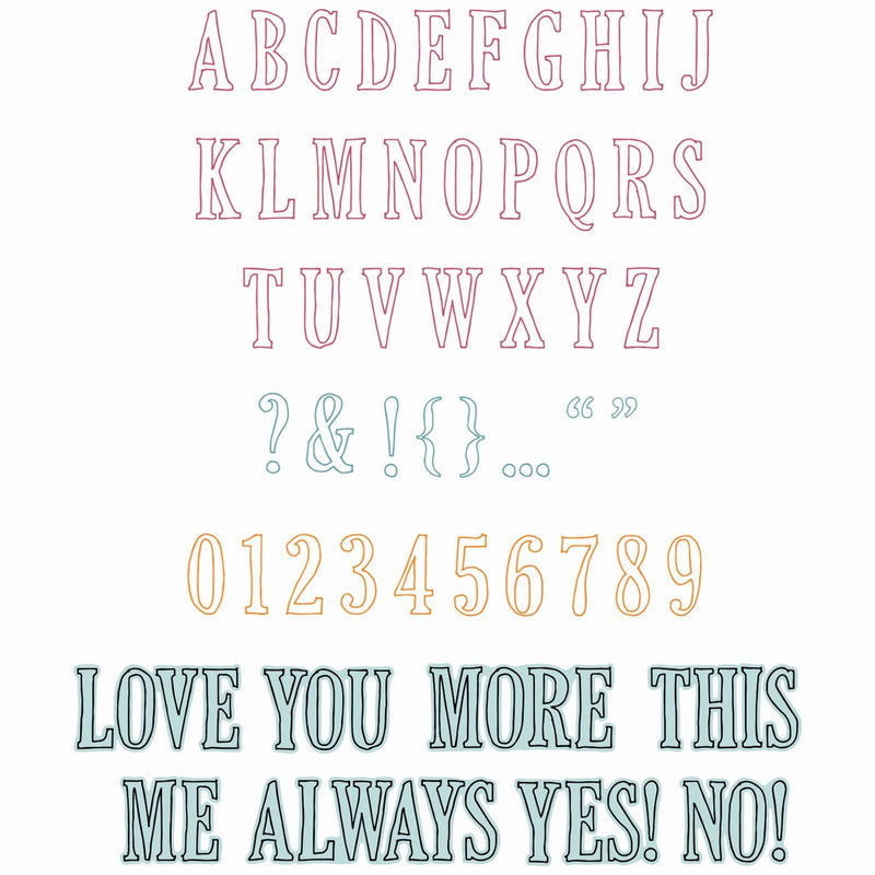 Load image into Gallery viewer, Sizzix • clear stamps with framelits fine line alpha 01 60pcs