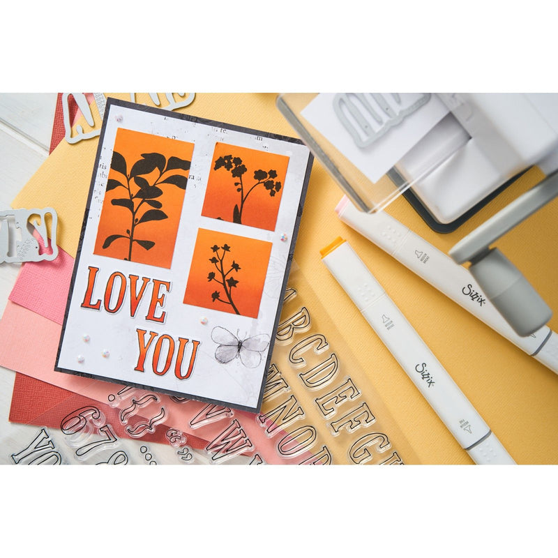 Load image into Gallery viewer, Sizzix • framelits die set fine line alpha 02 45pcs