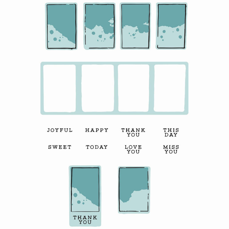 Load image into Gallery viewer, Sizzix • clear stamps with framelits painted palettes 13pcs