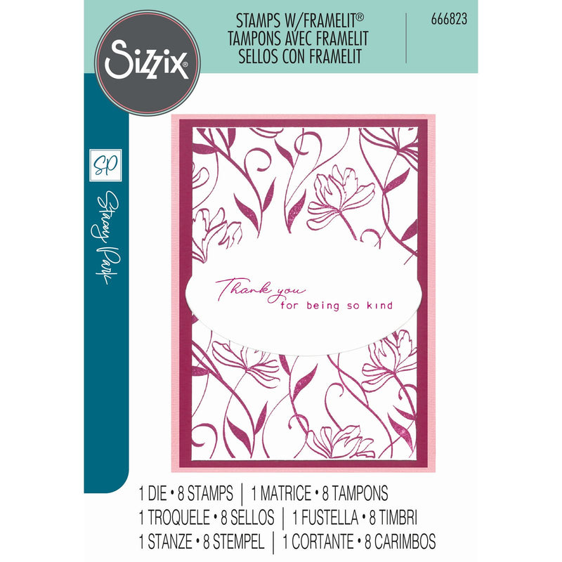 Load image into Gallery viewer, Sizzix • creative coordinations clear stamps with framelits wall flower 9pcs