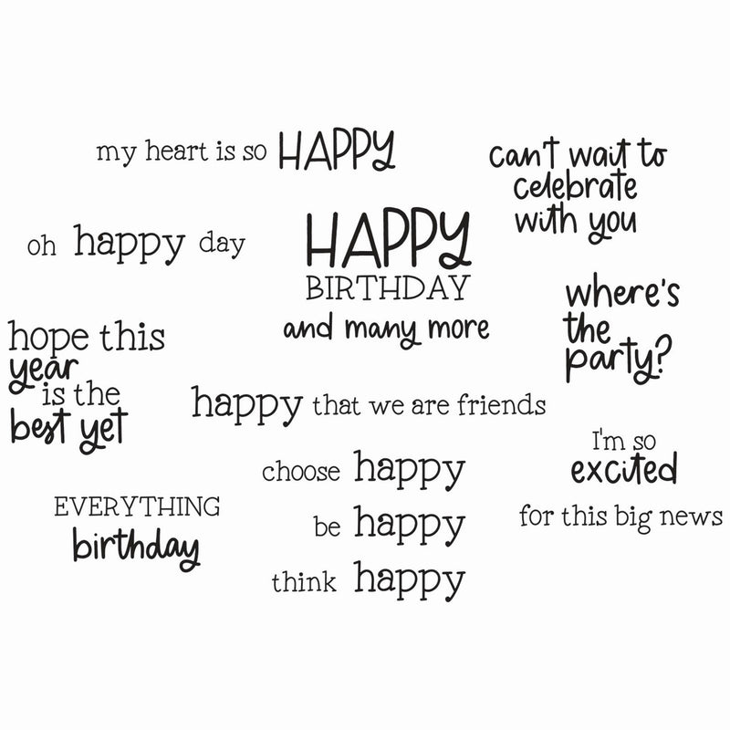 Load image into Gallery viewer, Sizzix • clear stamps set 21pcs happy everything sentiment by catherine pooler