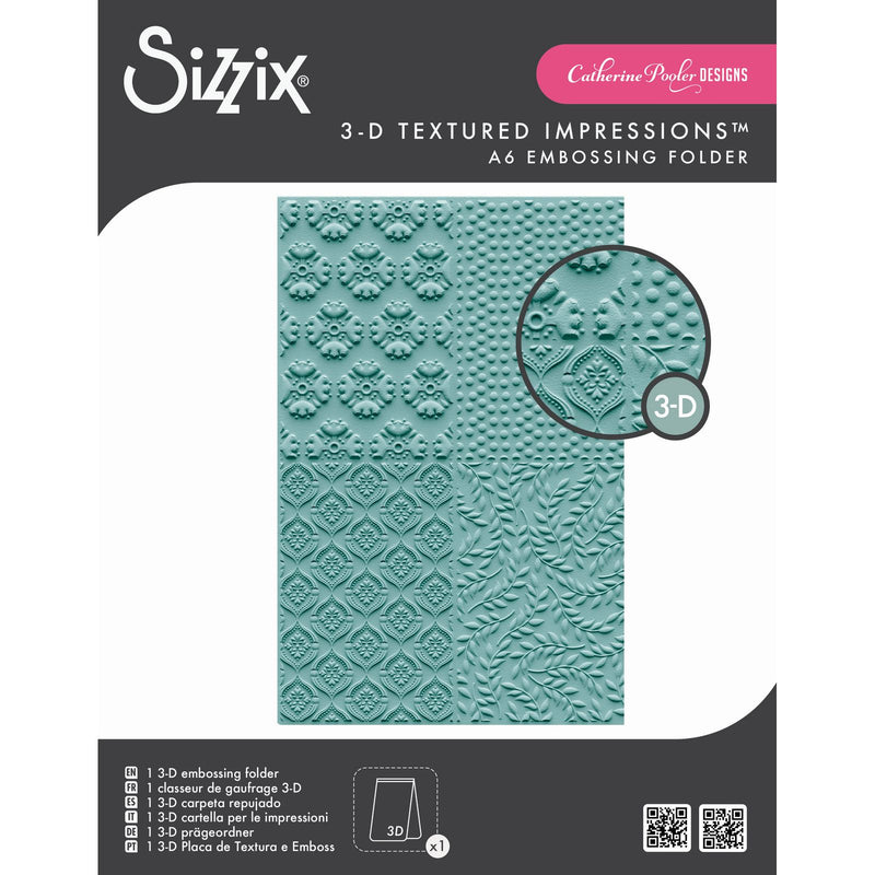 Load image into Gallery viewer, Sizzix • 3-d textured impressions embossing folder posh patterns by catherine pooler