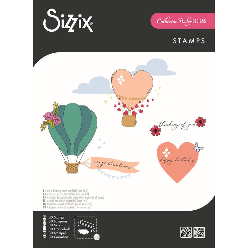 Load image into Gallery viewer, Sizzix • clear stamps a5 set 28pcs up and away by catherine pooler