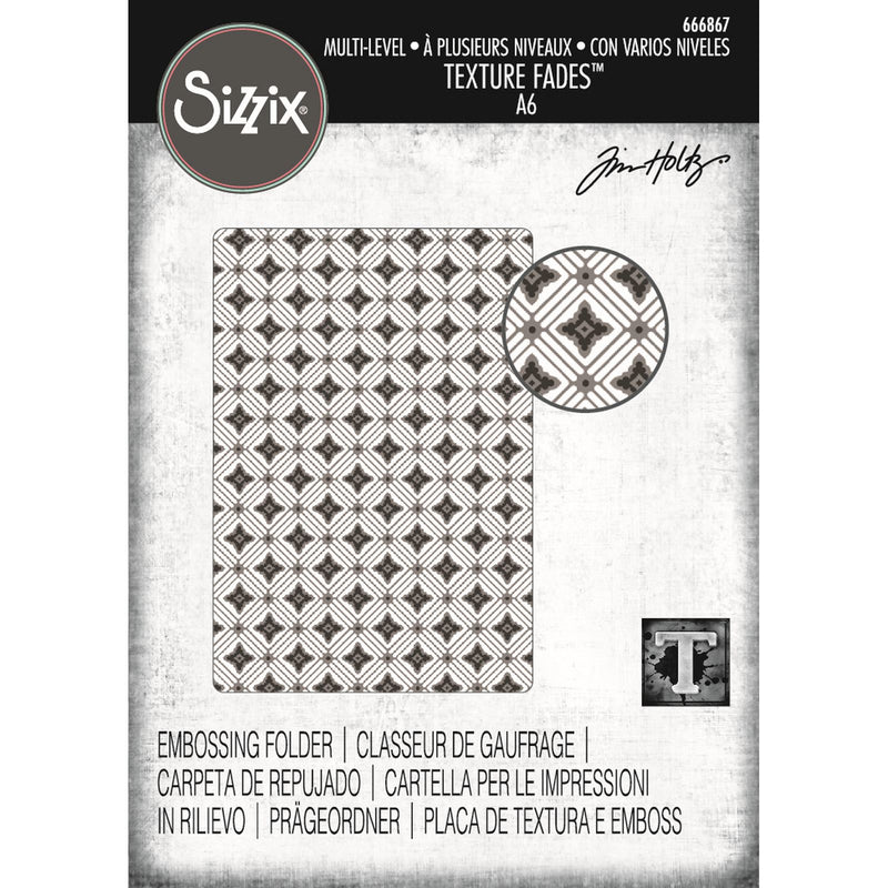 Load image into Gallery viewer, Sizzix • multi level textured impressions embossing folder vault diamonds by tim holtz