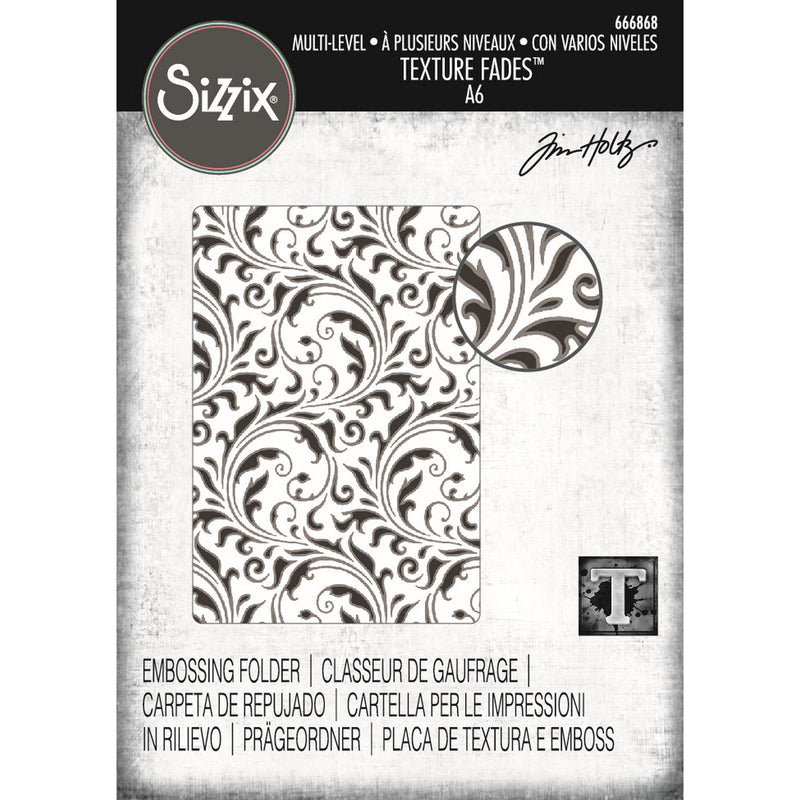 Load image into Gallery viewer, Sizzix • multi level textured impressions embossing folder vault flourish by tim holtz